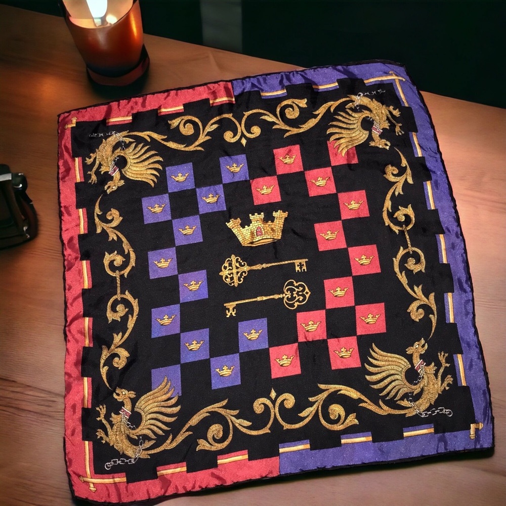 CLEARANCE ~ RHODIA Vintage Printed Pocket Square Handkerchief